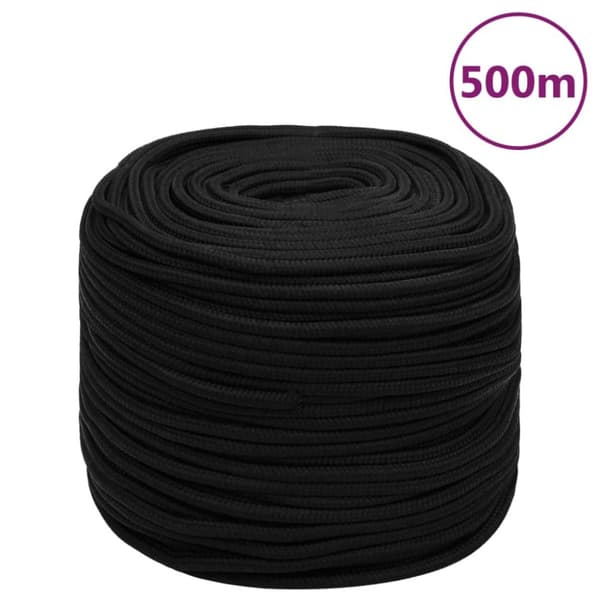 Rep svart 6 mm 500 m polyester - Rep - Flätade Rep - Home & Living