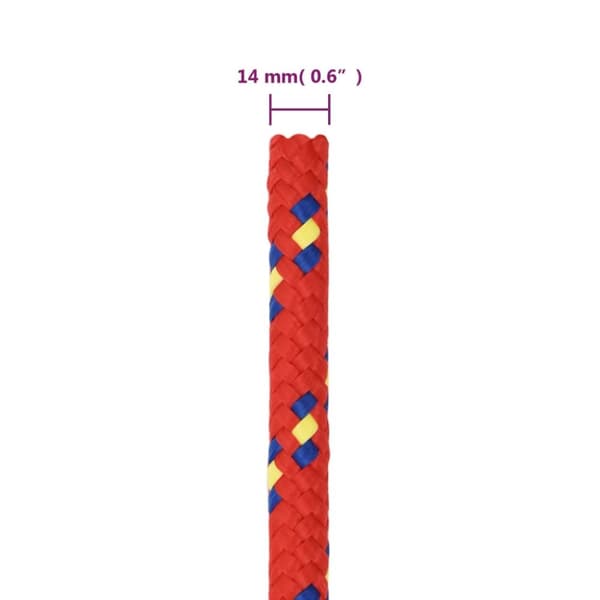Tovværk til båd 14 mm 25 m polypropylen rød - Bådreb - Bådtov - Home & Living