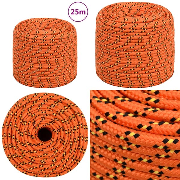 Tovværk til båd 6 mm 25 m polypropylen orange - Bådreb - Bådtov - Home & Living