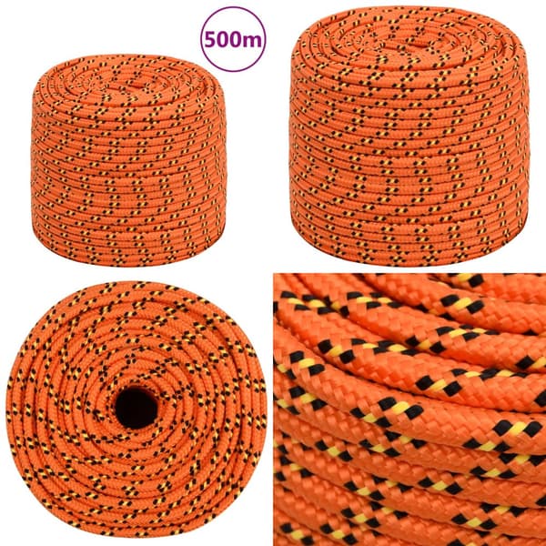 Tovværk til båd 10 mm 500 m polypropylen orange - Bådreb - Bådtov - Home & Living