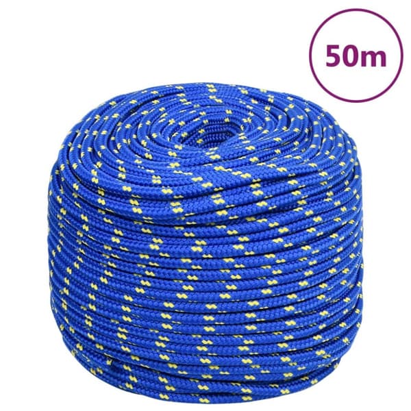 Tovværk til båd 6 mm 50 m polypropylen blå - Bådreb - Bådtov - Home & Living