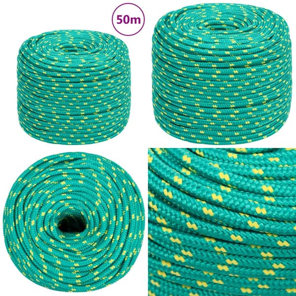 Tovværk til båd 6 mm 50 m polypropylen grøn - Bådreb - Bådtov - Home & Living