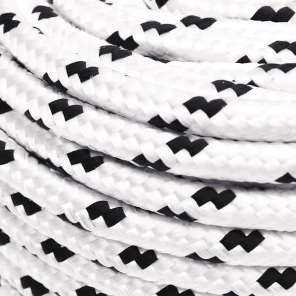 Flettet tovværk 6 mm x 100 m polyester hvid - Bådreb - Bådtov - Home & Living