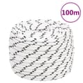 Miniatyrbillede 7 af 7: Flettet tovværk 12 mm x 100 m polyester hvid - Bådreb - Bådtov - Home & Living