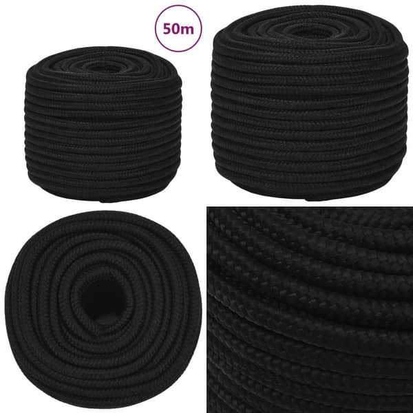 Arbejdsreb 12 mm 50 m polyester sort - Tov - Tove - Home & Living