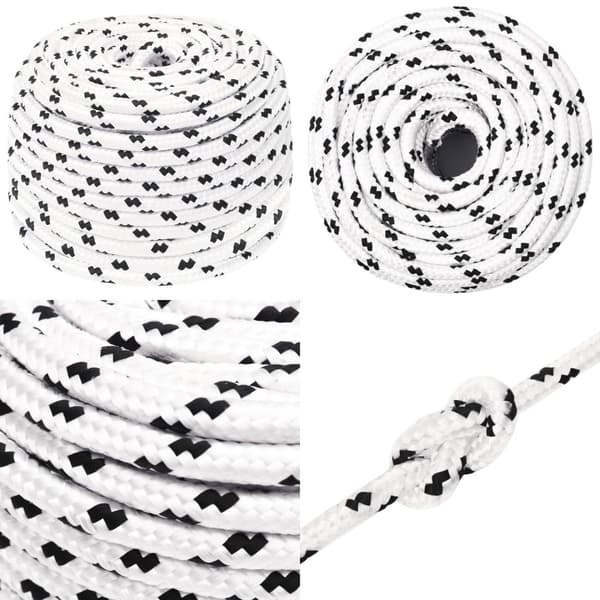 Båtlina flätad vit 6 mm x 25 m polyester - Rep - Båtrep - Home & Living