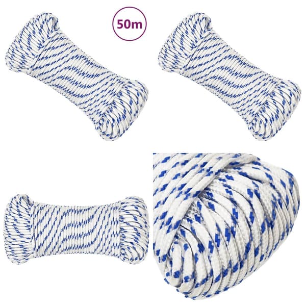 Veneköysi valkoinen 3 mm 50 m polypropeeni - Veneköysi - Veneköydet - Home & Living