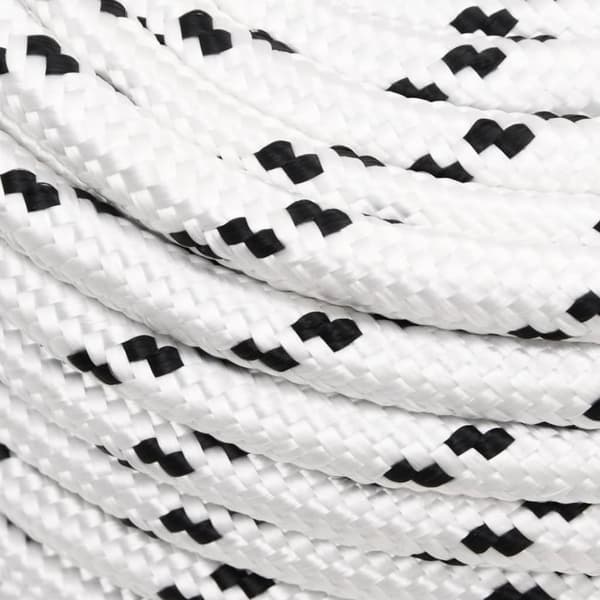 Flettet tovværk 14 mm x 250 m polyester hvid - Bådreb - Bådtov - Home & Living