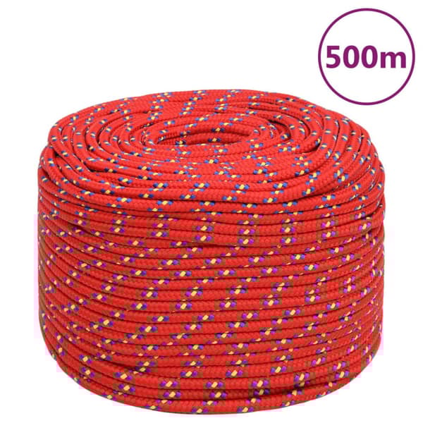 Tovværk til båd 10 mm 500 m polypropylen rød - Bådreb - Bådtov - Home & Living