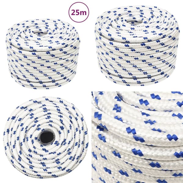 Tovværk til båd 14 mm 25 m polypropylen hvid - Bådreb - Bådtov - Home & Living