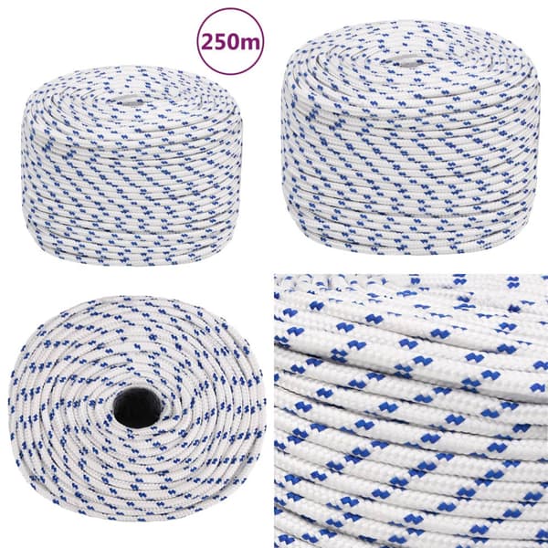 Båtlina vit 8 mm 250 m polypropylen - Rep - Båtrep - Home & Living
