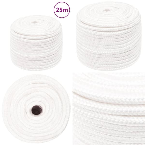 Tovværk til båd 14 mm 25 m polypropylen hvid - Bådreb - Bådtov - Home & Living
