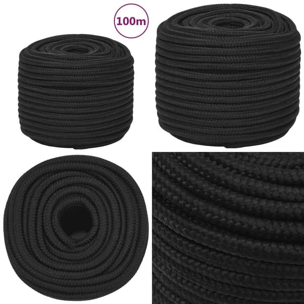 Tovværk til båd 12 mm 100 m polypropylen sort - Bådreb - Bådtov - Home & Living