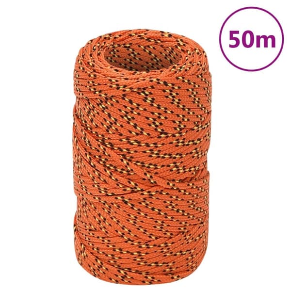 Båtlina orange 2 mm 50 m polypropen