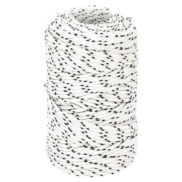 Båtlina flätad vit 2 mm x 250 m polyester