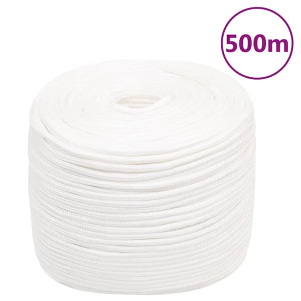 Båtlina helvit 6 mm 500 m polypropylen
