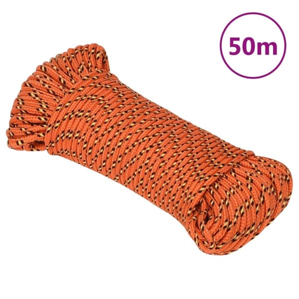 Båtlina orange 4 mm 50 m polypropen