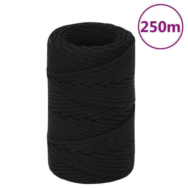 Rep svart 2 mm 250 m polyester