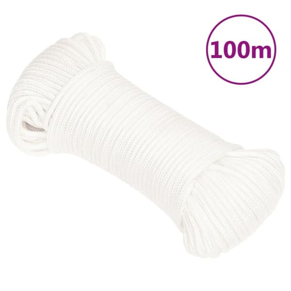Båtlina helvit 3 mm 100 m polypropylen