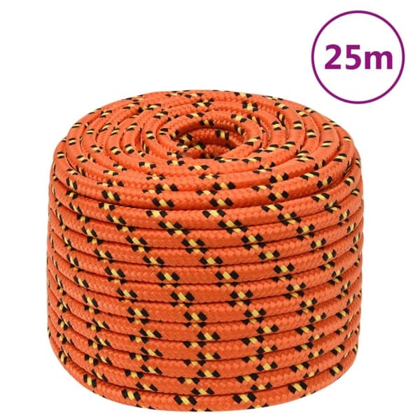 Båtlina orange 12 mm 25 m polypropylen
