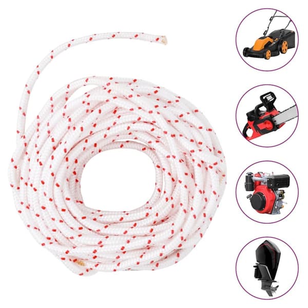 Startsnöre vit och röd Ø6 mm 10 m nylon