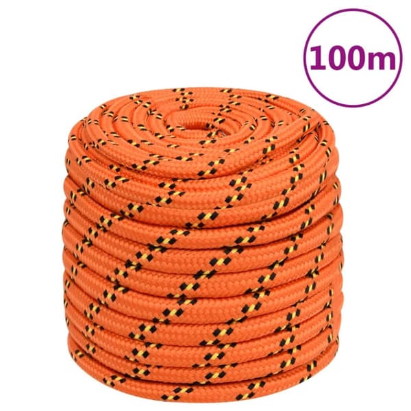 Båtlina orange 16 mm 100 m polypropylen
