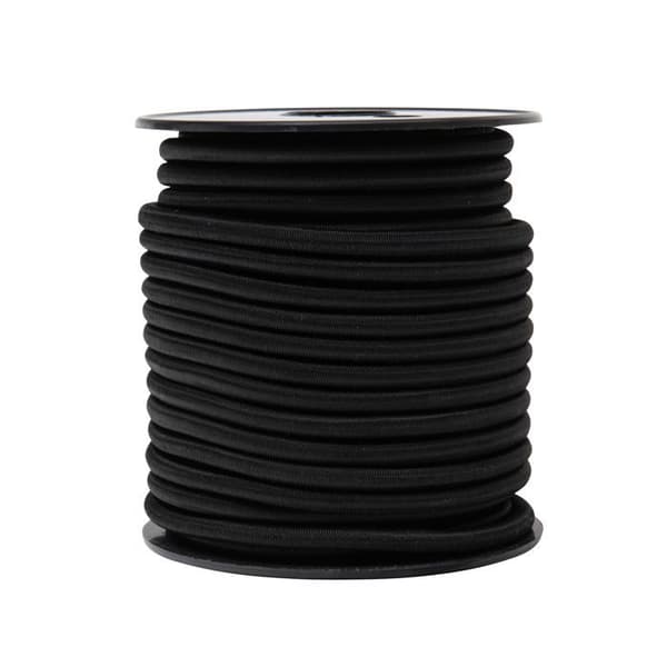 WERKA PRO svart elastisk spännare Ø 6 mm x 20m