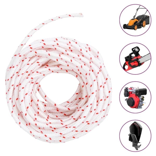 vidaXL startsnor Ø5 mm 10 m nylon hvid og rød
