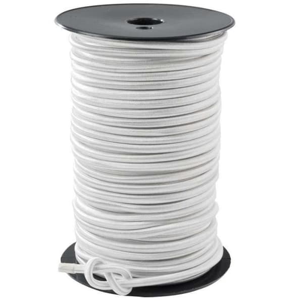 Spännare - PROVENCE OUTILLAGE - Vit - Diameter 6 mm - Täckt flertrådig resår - 50m rulle