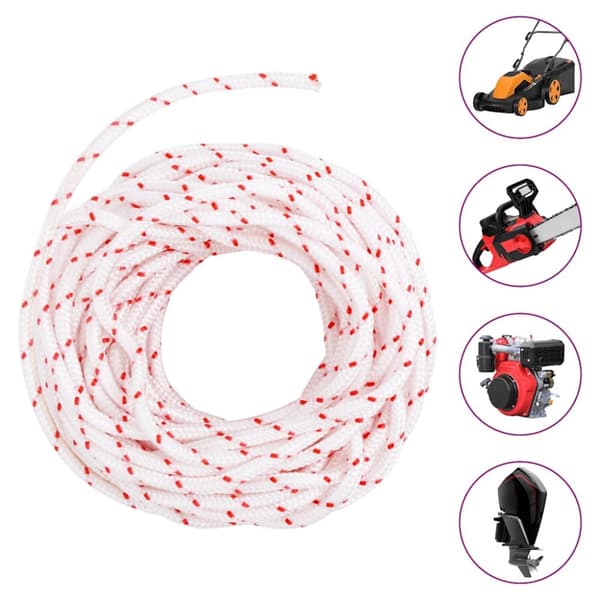Startsnöre vit och röd Ø4 mm 10 m nylon