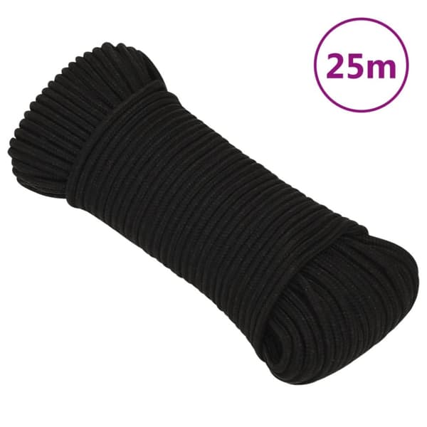 Rep svart 3 mm 25 m polyester