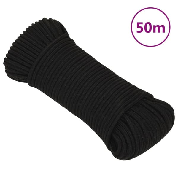 Rep svart 5 mm 50 m polyester