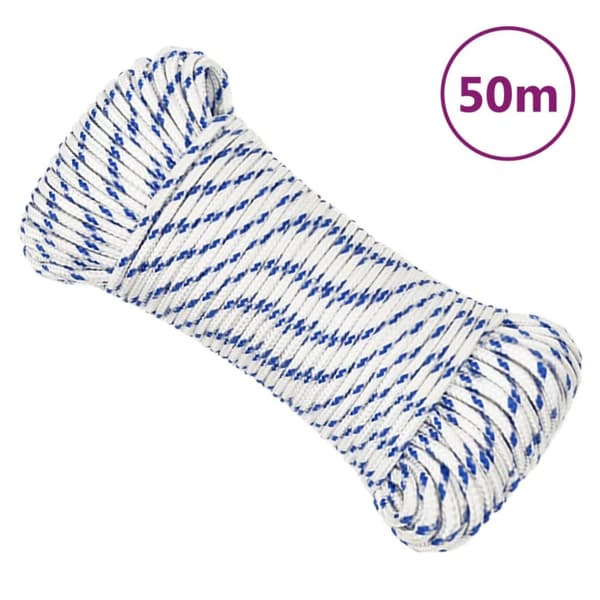 Båtlina vit 5 mm 50 m polypropylen