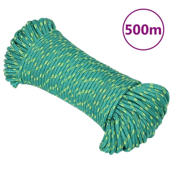 Båtlina grön 3 mm 500 m polypropen