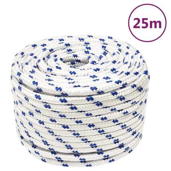 Båtlina vit 12 mm 25 m polypropylen