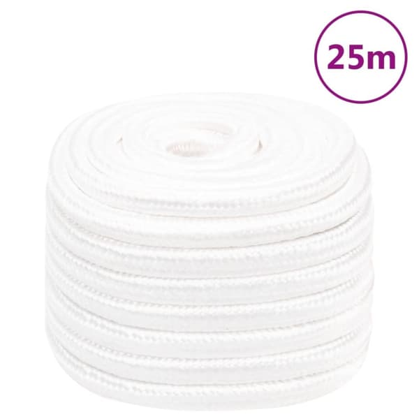 Båtlina helvit 20 mm 25 m polypropylen