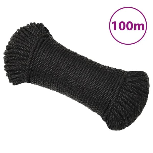 Rep svart 8 mm 100 m polypropylen