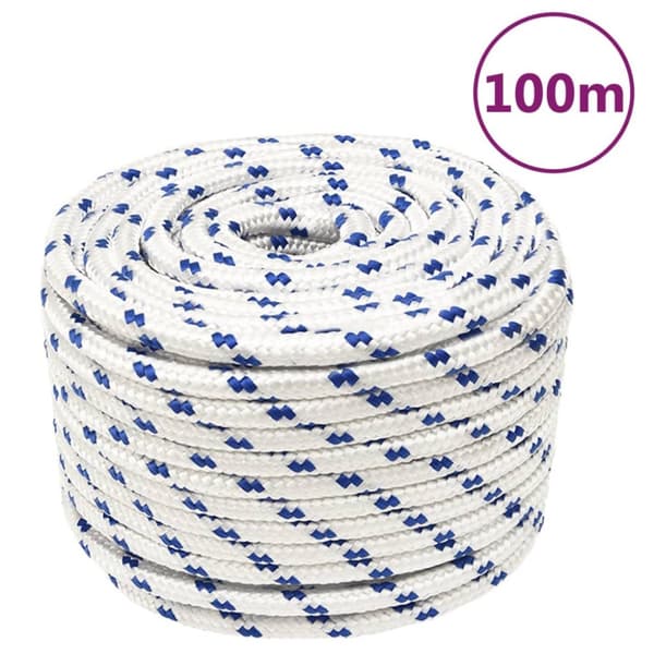 Båtlina vit 12 mm 100 m polypropylen