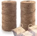 Pikkukuva 1 / 9: OBOSOE Juutte Twine - Hemp Twine String, Heavy Duty, Pakkausmateriaalit, Kodin sisustus, Puutarhanhoito | 2 Pack, 100m/pack, 2mm Paksu