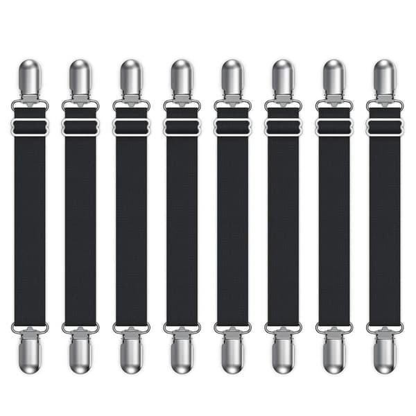 Elastiska halkfria remmar 8-pack Svart 2.5x40 cm
