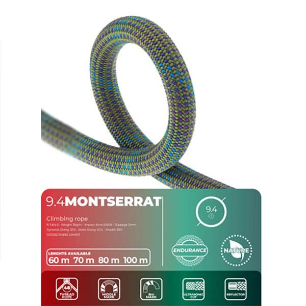 Fixe Climbing Gear Köysi Montserrat 9.4 Mm Monivärinen 70 m