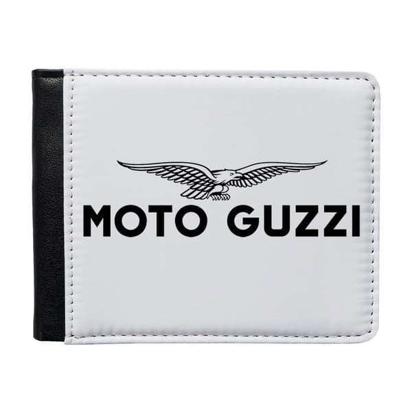 Moto Guzzi Svart Logo Plånbok För Män Med Myntfack