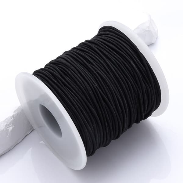 INF Elastisk armbåndssnor - 01# Sort 1,0 mm