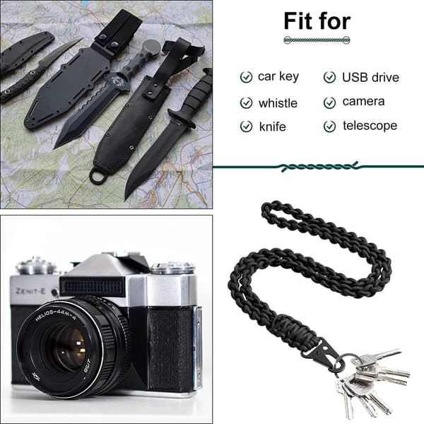 INF Multifunktionell handvävd Paracord-nyckelring