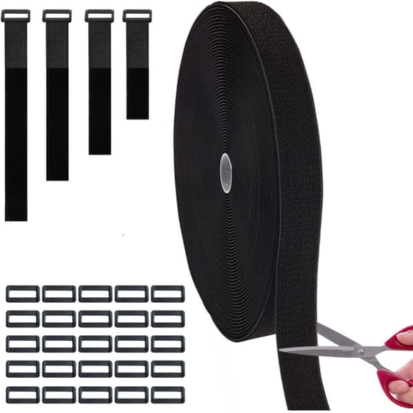 INF Borrelåstape 2,5 cm x 10 m med 50 plastklips