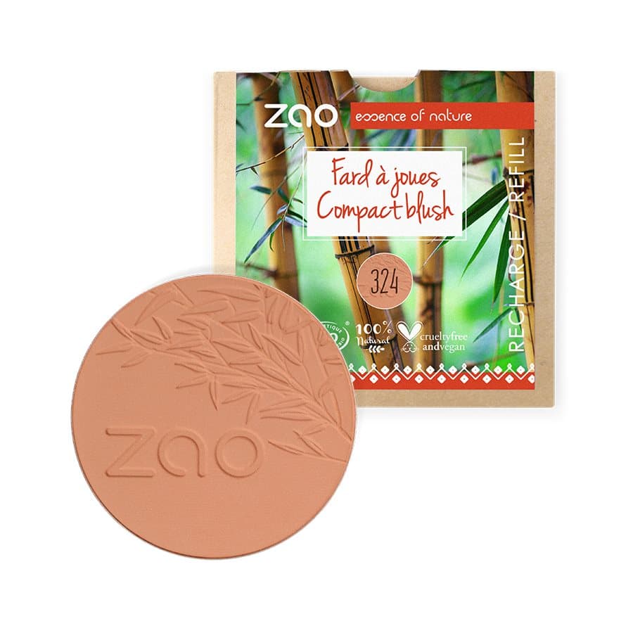 ZAO, Ekologisk Compact Blush 324 Brick Red, 9 g, Refill