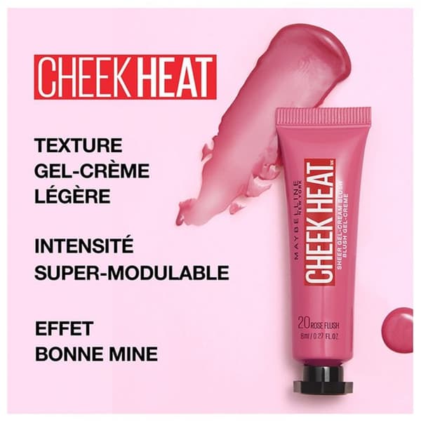 Blush - MAYBELLINE NEW YORK - Cheek Heat gel-kräm - 30 Coral Ember - Frisk glödeffekt