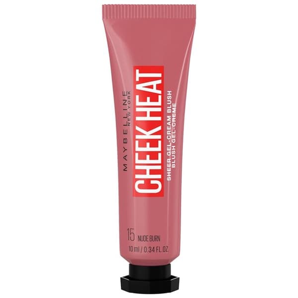 Cheek Heat gel-cream rouge - MAYBELLINE NEW YORK - 15 Nude Burn - Beige färg - Frisk glödeffekt - Gelstruktur