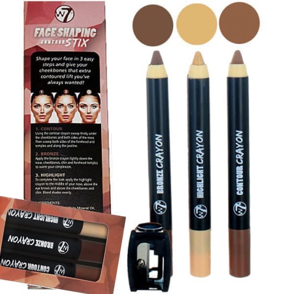 W7 Face 3 Contour Stix-Highlight, Bronzer&Contour Shade
