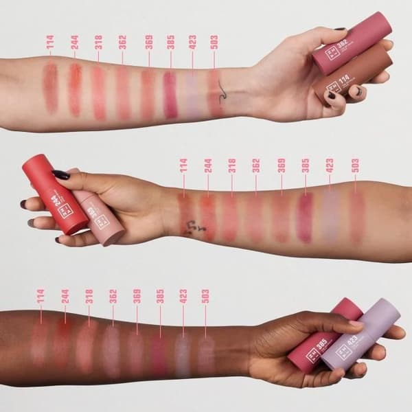 Blush Stick Crème 3INA - No-Rules Stick 385 - Bordeaux - Blush Crème bordeaux med Hyaluronsyra - Blush Stick för Ögon